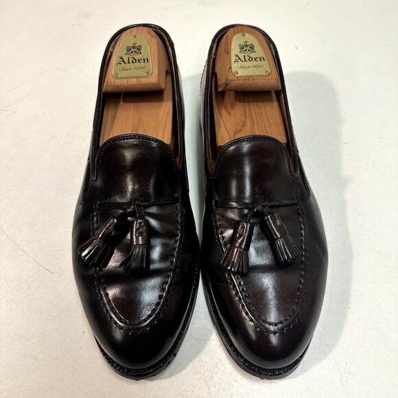 NEW HEELS Alden x Brooks 772 Color 8 Shell Cordovan Tassel Loafer Made in USA 8 - Picture 3 of 13